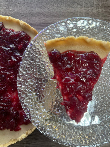 Vegan Cheesecakes: Lemon Cranberry or Eggnog Candied Pear