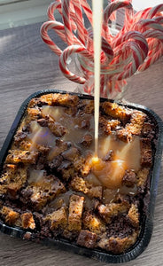 Bread Pudding: Cranberry Orange or Churro Chocolate Cinnamon Caramel